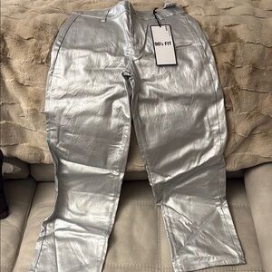Silver Metallic Pants